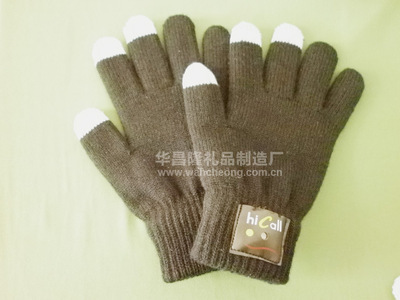 【批發藍牙觸屏手套 黑色 接打電話功能針織手套 可打電話的手套】價格,廠家,圖片,服飾手套,深圳市龍崗區坪地華昌隆禮品制造廠-