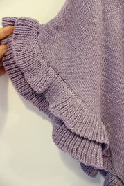 樂(lè)顏家 木耳荷葉褶皺金絲混針織套頭毛衣 優(yōu)雅與時(shí)尚的完美融合