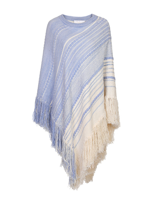 CHLOE/克洛伊藍色針織披肩 優雅與舒適的完美結合